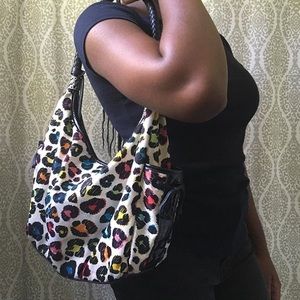 RARE Brighton Multi-colored Cheetah Print Bag